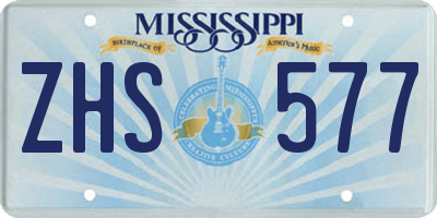 MS license plate ZHS577