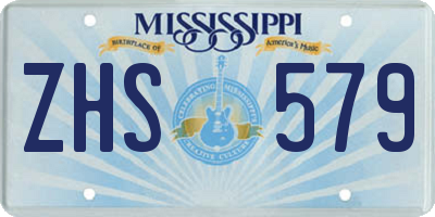 MS license plate ZHS579