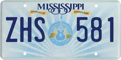MS license plate ZHS581