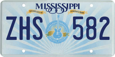 MS license plate ZHS582