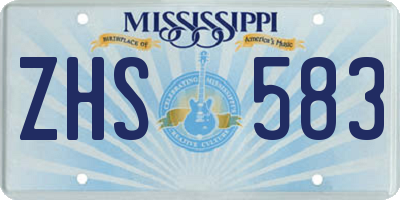 MS license plate ZHS583