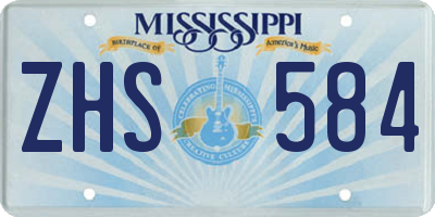 MS license plate ZHS584