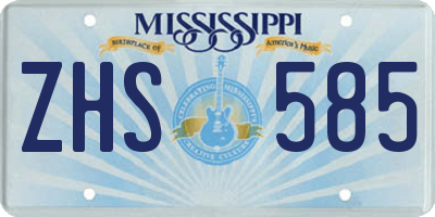 MS license plate ZHS585