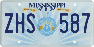 MS license plate ZHS587