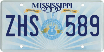 MS license plate ZHS589