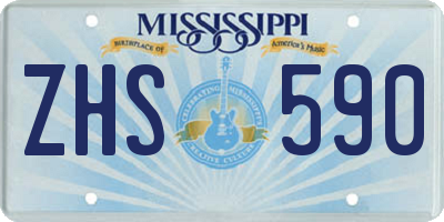 MS license plate ZHS590