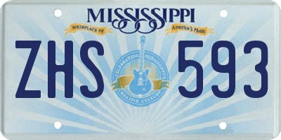 MS license plate ZHS593