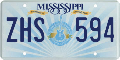 MS license plate ZHS594