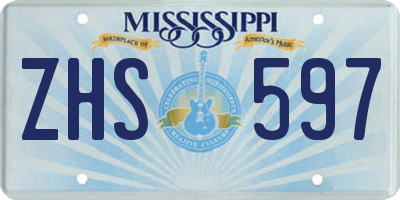 MS license plate ZHS597