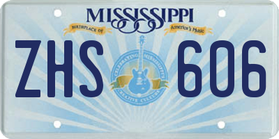 MS license plate ZHS606
