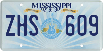 MS license plate ZHS609