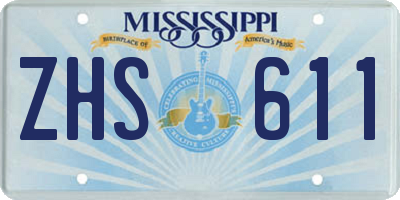 MS license plate ZHS611