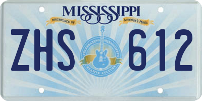 MS license plate ZHS612