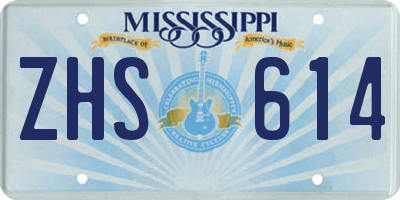 MS license plate ZHS614