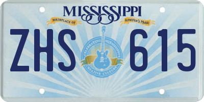 MS license plate ZHS615