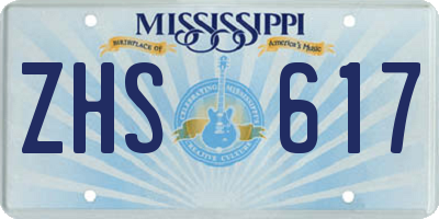 MS license plate ZHS617