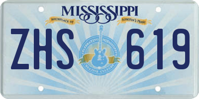 MS license plate ZHS619