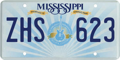 MS license plate ZHS623