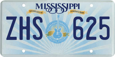 MS license plate ZHS625