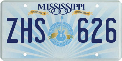 MS license plate ZHS626