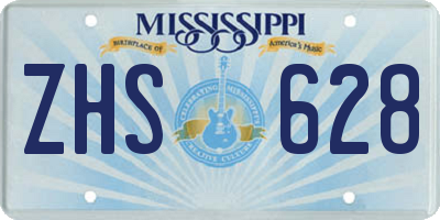 MS license plate ZHS628