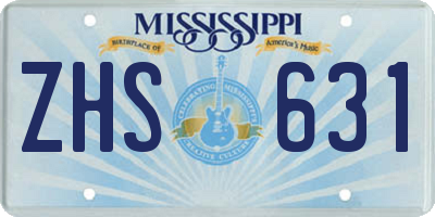 MS license plate ZHS631