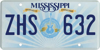 MS license plate ZHS632