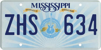 MS license plate ZHS634