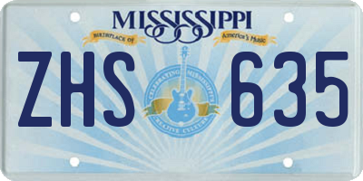 MS license plate ZHS635