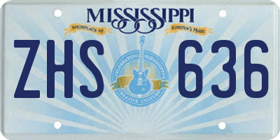 MS license plate ZHS636