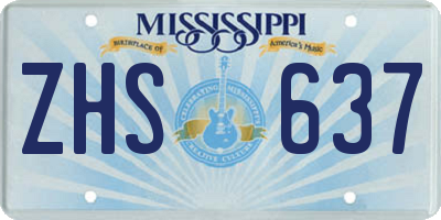 MS license plate ZHS637