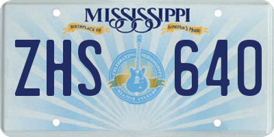 MS license plate ZHS640