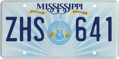 MS license plate ZHS641