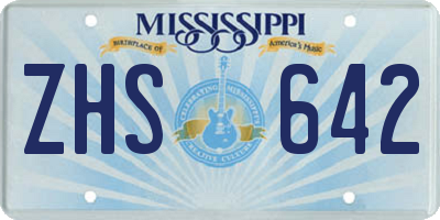 MS license plate ZHS642