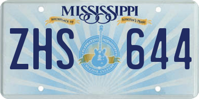 MS license plate ZHS644