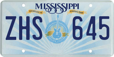 MS license plate ZHS645