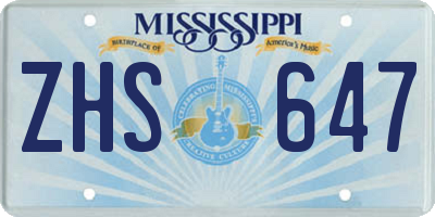 MS license plate ZHS647