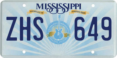 MS license plate ZHS649