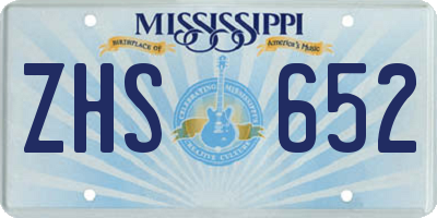 MS license plate ZHS652