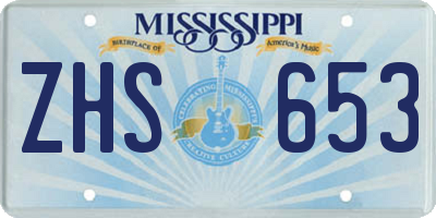 MS license plate ZHS653