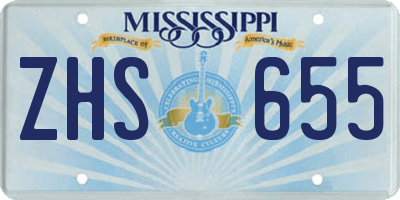 MS license plate ZHS655