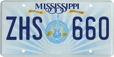 MS license plate ZHS660