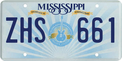 MS license plate ZHS661