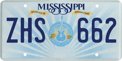 MS license plate ZHS662