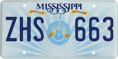MS license plate ZHS663