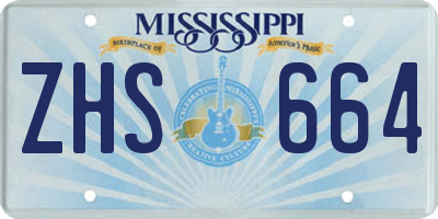 MS license plate ZHS664
