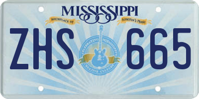 MS license plate ZHS665
