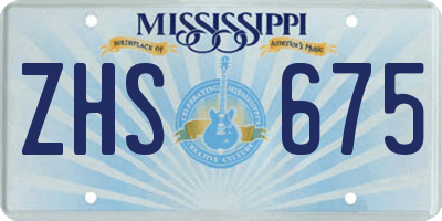 MS license plate ZHS675
