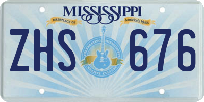 MS license plate ZHS676