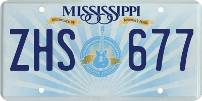 MS license plate ZHS677